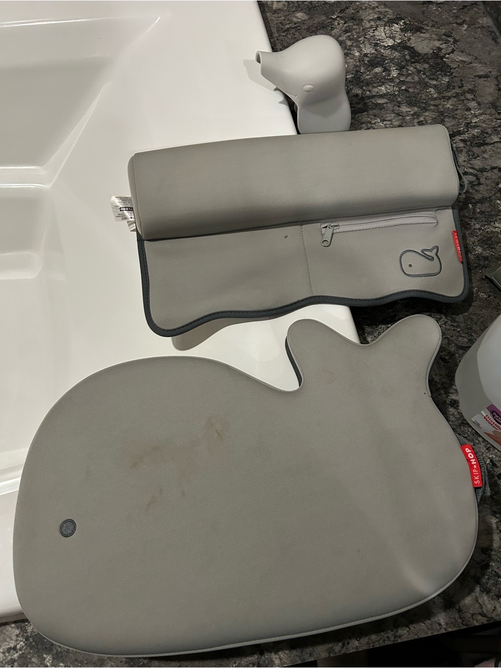 Skip Hop Gray Whale Bath Mat & Support Set